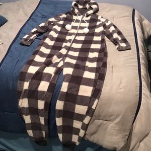 Plaid Onesie Pajamas w/ Hood, Soft AF, Xmas Theme